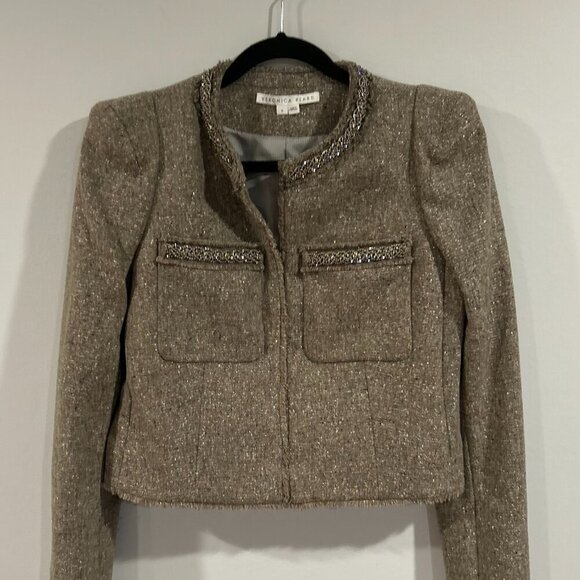 Veronica Beard Wool Tweed Pattern Evening Jacket Size M